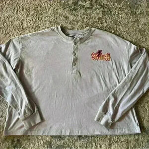 Women’s medium oversized semi cropped Disney rock&roll Stitch live shirt NWOT